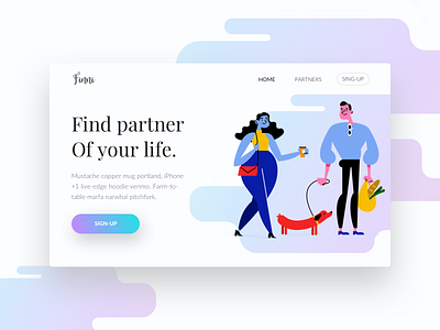 Landing page DailyUI #2 card flat gradient illustration landing page ui ux web
