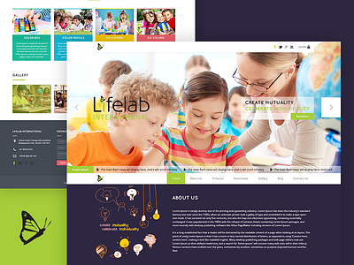 Lifelab Website Design college website creative website educational institution icon design institution website play school website school icons school website ui design ux design web design website design