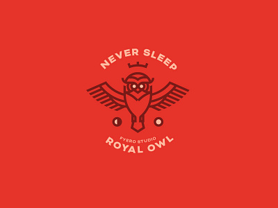 Never Sleep. Fyero Studio animal brand corporate crown fyero studio icon identity logo monogram owl royal