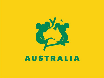 Australia animals australia fun koala logo map negative sophisticated trees