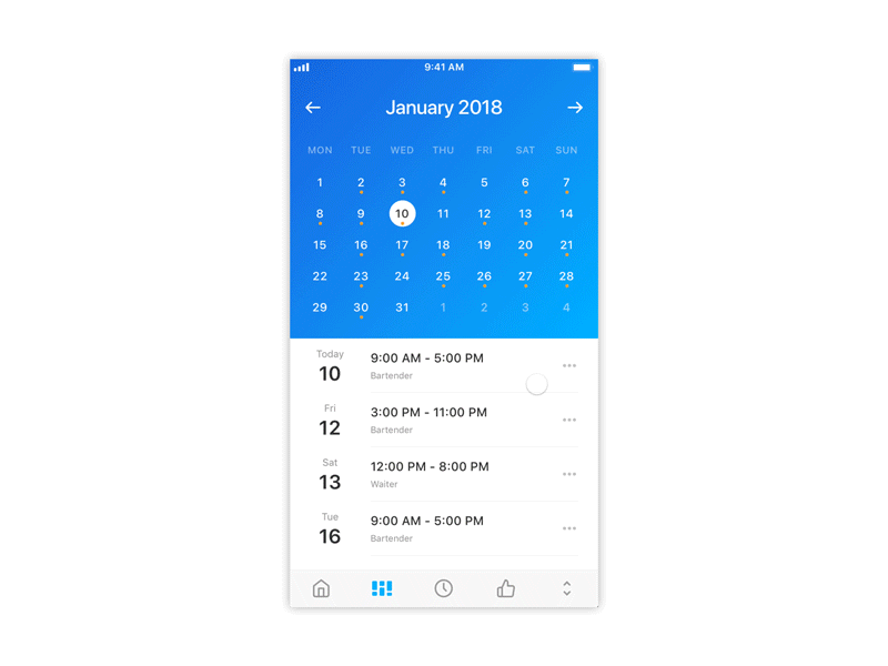 Framer test animation calendar flow framer ios overlay popup select