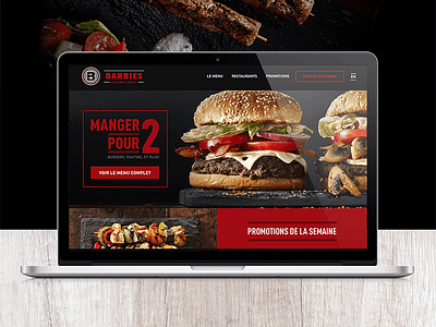 Barbie's Reso Bar Grill black design interaction red restaurant ui ux website