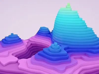 Fluo peak 3d c4d fluo map mountains relief topographic