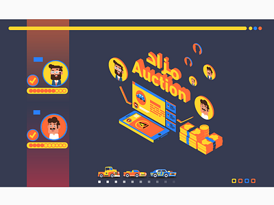 Auction Web For Cars artdirection illustration ui ux web