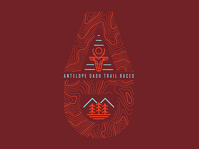 Antelope Dash Shirt Design antelope mountains running topo trails trees