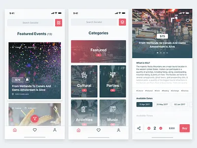Event Listings iOS App app design design inspiration ios iphonex simple sketch uidesign uxdesign