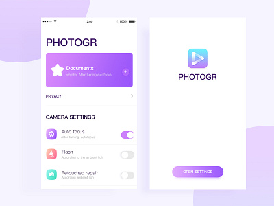 Camera application exercises ui