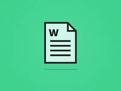 Word Icon green icon letter logo mark microsoft outline page paper type word