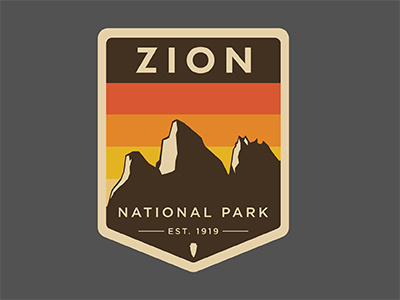 Zion badge logo national park patch utah zion zion national park