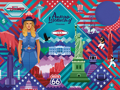 Chocolate packages USA adobe andrew lebedinsky cg chocolate city color house lebedinsky photoshop route 66 usa