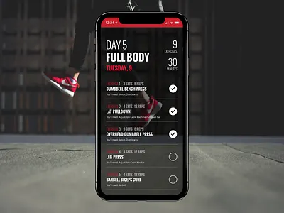 Workout Program Checklist 💪💪 app design exercise flat gym icon illustration plan state ui ux vector