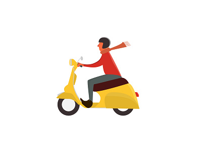 Motorman art illustration motorcycle vector vespa