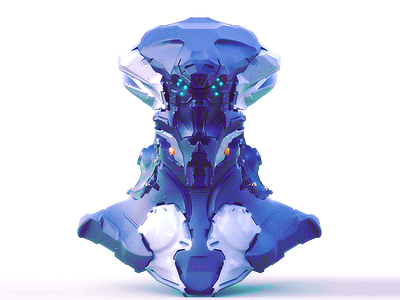 Robot Head Design 3dcoat concept art droid hard surface keyshot mecha