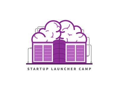 Startup Launcher Camp brain building event icon logo startup weekend wire