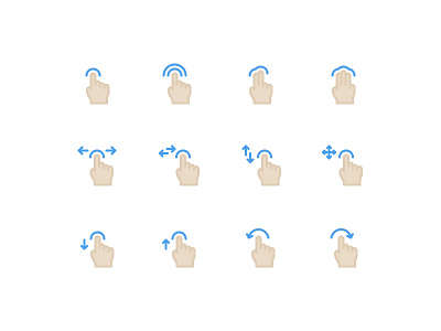 Gestures click drag finger gesture hand pinch swipe thumb