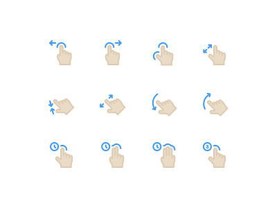 Gestures click drag finger gesture hand pinch swipe thumb