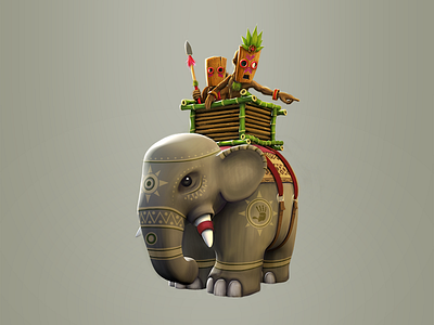 Jungle hunt 3d character 3dcharacter character character design design digital art digital painting digitalpainting elephant illustration jungle jungle safari