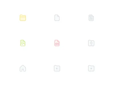 Server.pro Files Icon Set clean control panel files icon outline stroke