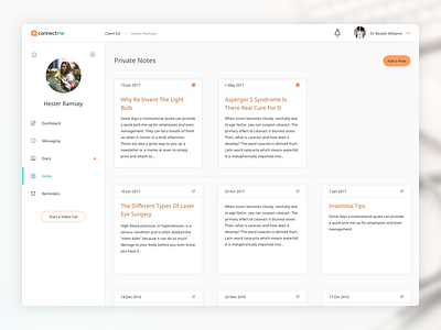 Connectme - Notes connectme dashboard health healthshare patient