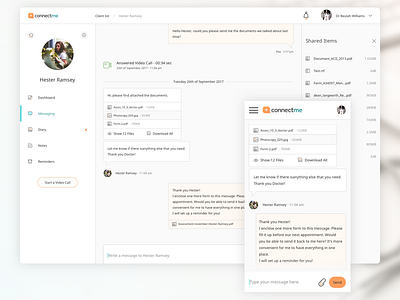 Connectme - Messaging connectme dashboard health healthshare messaging patient