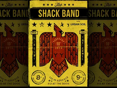 The Shack Band Poster badge cardinal retro star texture vintage