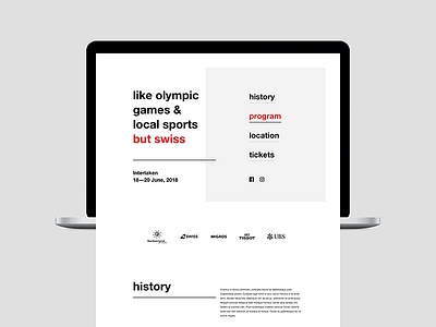 Landing [wip] clean event landing layout page promo swiss switzerland web website