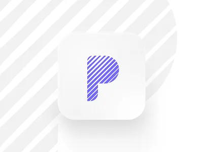 P for App (Paint) app icon logo monogram