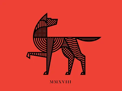 Year of the Dog animal dog illustration line logo vector