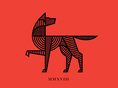 Year of the Dog animal dog illustration line logo vector
