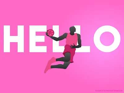 Hello Dribbble basketball debut dribbble first hello illustration sport vector