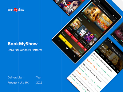 BookMyShow – Universal Windows Platform bookmyshow case study interaction movie booking portfolio presentation ticket ui uwp ux windows 10