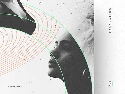 Resonating circles face illustration lines minimal resonating simple woman