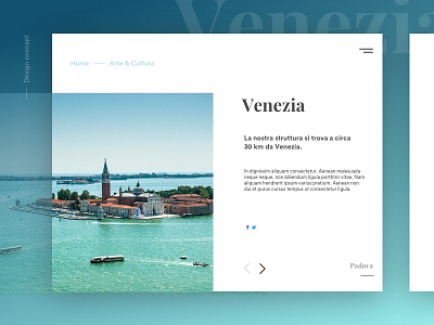 Art&Culture Travel Page clean concept digital flat inspiration minimal travel typography ui venice web