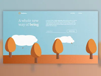 Mindfulness Landing Page - DailyUI #003 autumn dailyui illustration landing landing page mindfulness svg tree vector