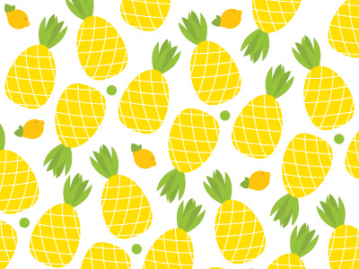 Pineapples and Lemons green illustration lemon pattern pineapple random yellow