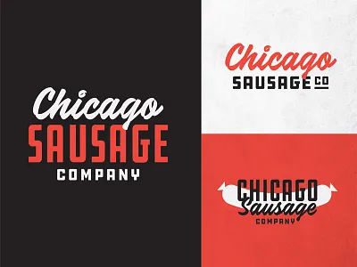 Chicago Sausage Company brand food identity label logo packaging restaurant sausage script type