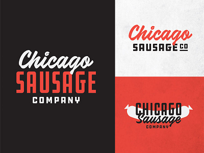 Chicago Sausage Company brand food identity label logo packaging restaurant sausage script type