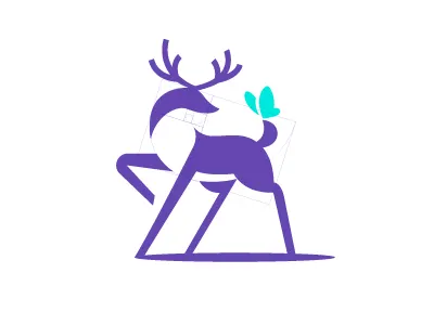 Deer animal deer logo design branding gazelle geometric logo negative negativespace