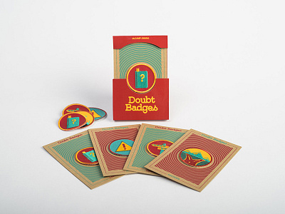 Doubt Badges badges box camp embroidery icons packaging patches silk screen