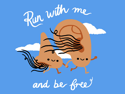 Be Free art cartoon create cute doodle ear free hairy illustration nose quote