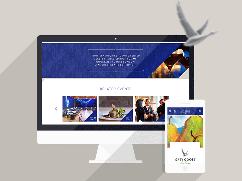 GREY GOOSE Global Site blue mobile responsive website white