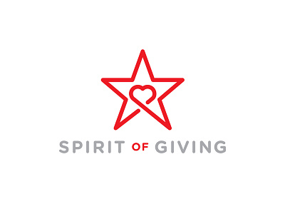 Spirit of Giving logo branding clever design giving heart icon design identity logo logo design logotype star texas