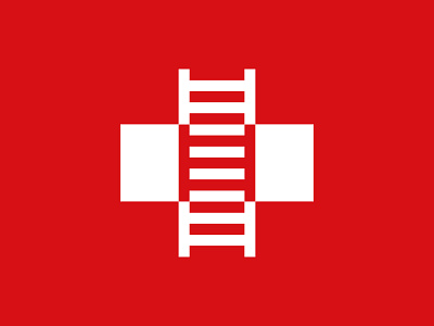 Ladder + Medical Cross cross doctor health healthcare hospital icon ladder logo medical medicine negative space recovery