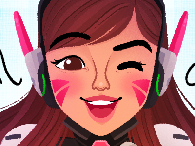 D.va blizzard character cute d.va digital art drawing fanart games illustration instagram overwatch