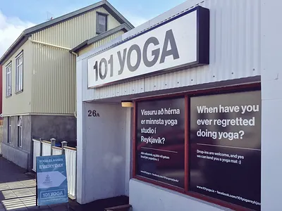 101 Yoga print sign typography