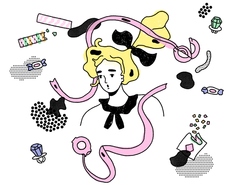 Space Candy art character design drawing gif illustration loop