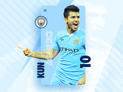 Aguero City aguero app art card city football interface manchester manchester city mobile profile soccer