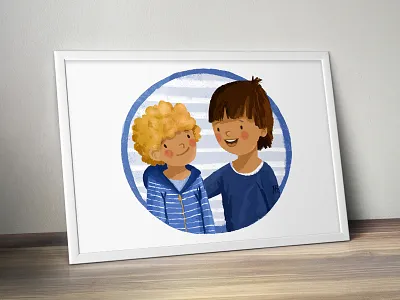 Brothers blue brother cute digital frame guys ipad kid kids procreate