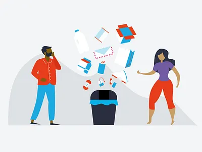 Recycle characters food illustration packaging recycle work