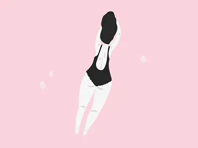 ✕ ✕ ✕ girl illustration pink swimmer